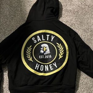 Salty Honey Black Hoodie with Circular Logo
